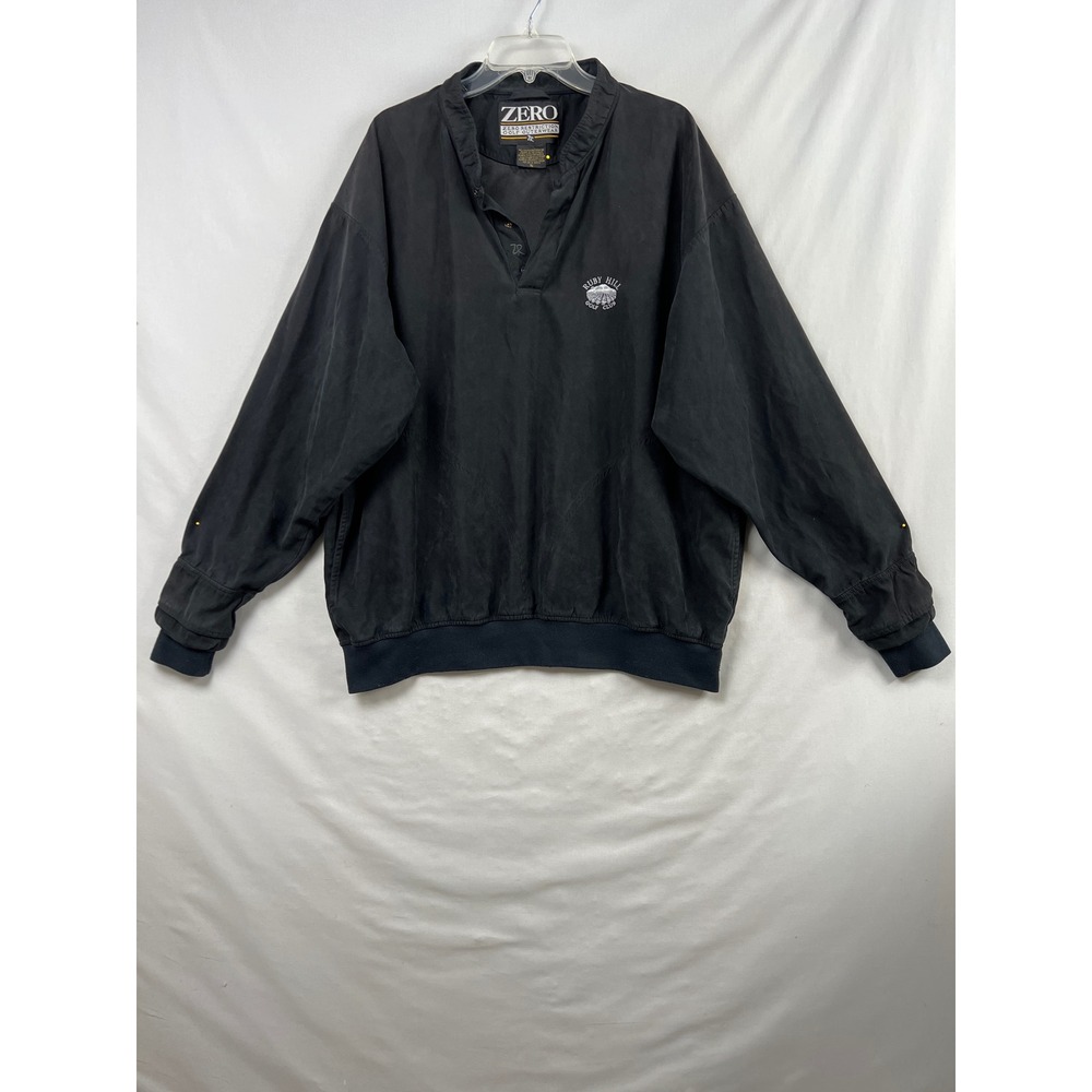 Zero Restriction Windshirt Mens XL Black Ruby Hill Golf Club Pullover Microfiber